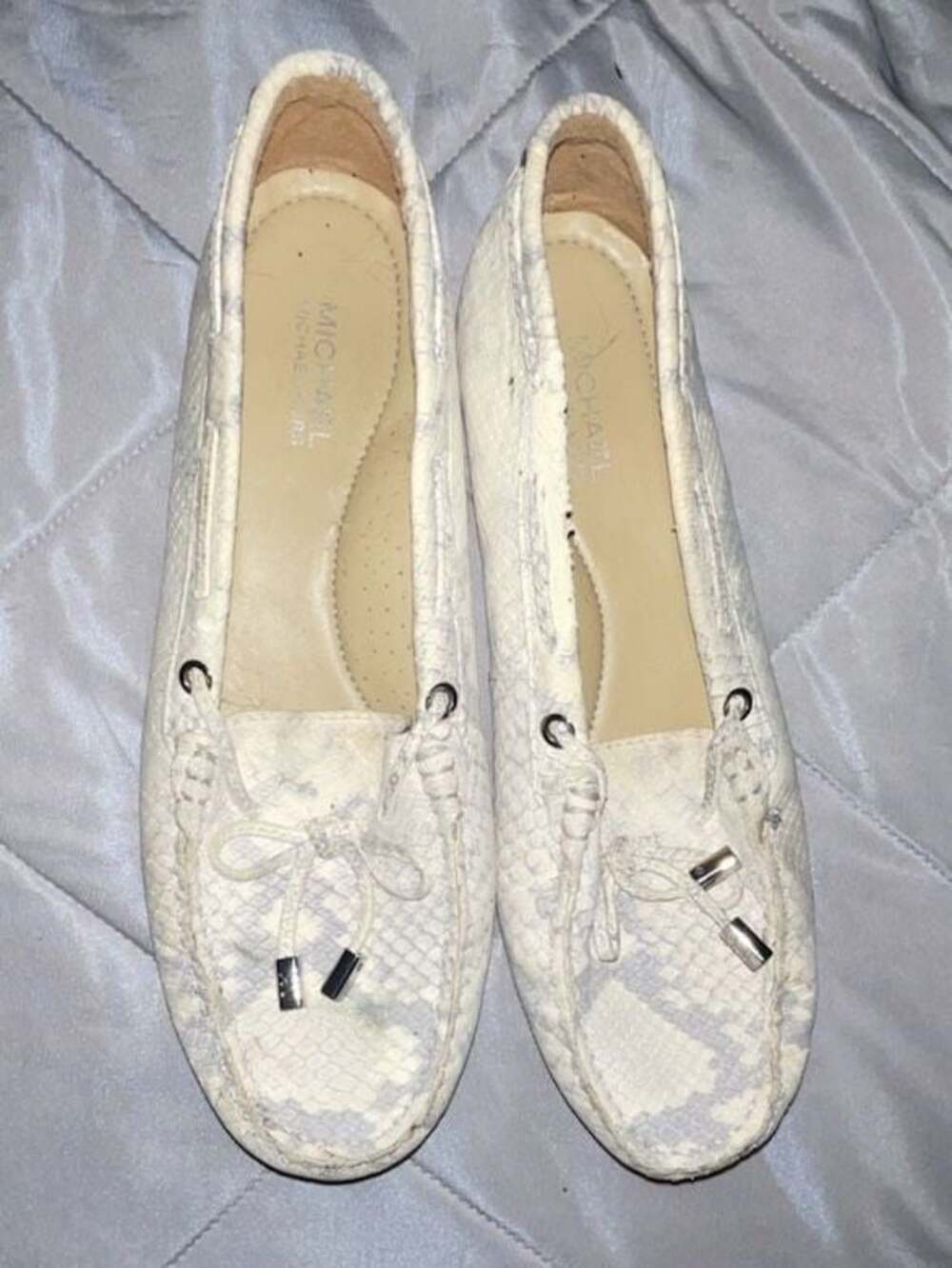 Michael Kors Women's Size 7.5M Snake Print Leather Moccasin Loafers